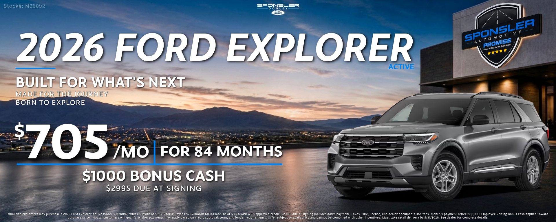 Special offer on    Own this 2026 Ford Explorer Active